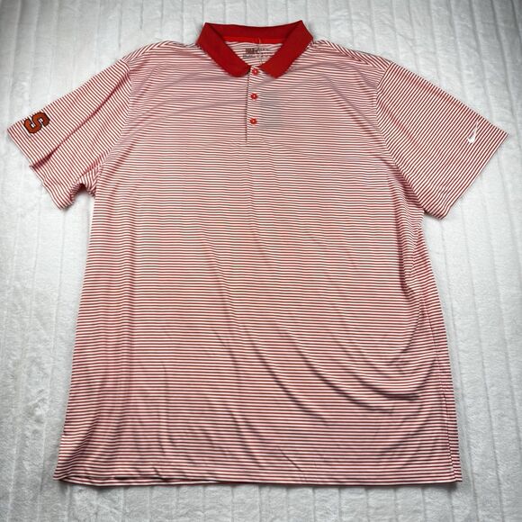 Nike Golf Syracuse Orange Football Polo Shirt Men 3XL Stripes Standard Fit NWT - Picture 1 of 11